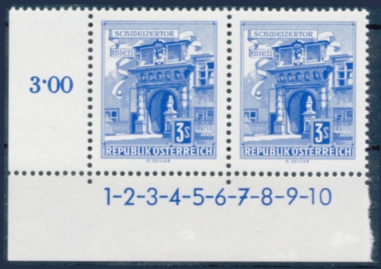 Briefmarke mit Symbolzahl(en)